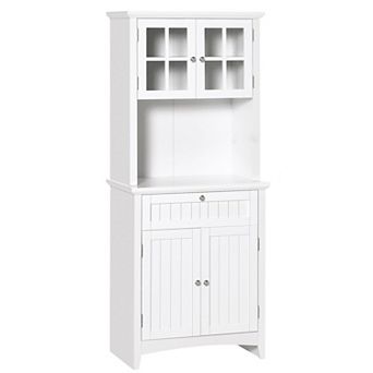 Freestanding Kitchen Storage Cabinet with Drawer, Doors and Adjustable Shelf