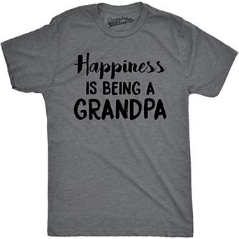 Mens Happiness Is Being a Grandpa Funny Papa Family Graphic Fathers Day T shirt