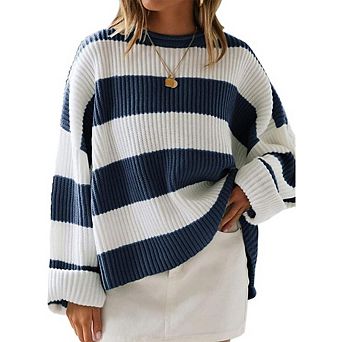 Striped Oversize Loose Knitted Sweater