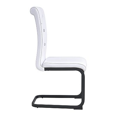 Loheer Retro Alligator Grain Upholstered Dining Chairs with Crystal Buckles Set of 4