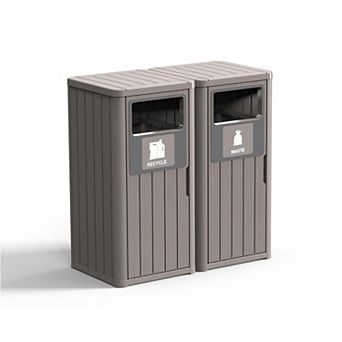 EFU 22 Gallon Commercial Trash Can, Weatherproof Resin Indoor Outdoor with Weighted Base