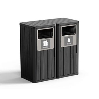 EFU 22 Gallon Commercial Trash Can, Weatherproof Resin Indoor Outdoor with Weighted Base