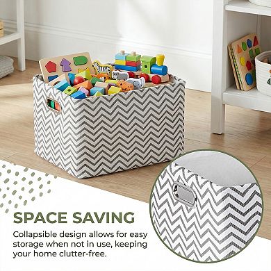 Large Fabric Storage Bin with Handles for Shelves Closet, 3 Pcs Collapsible Storage Basket