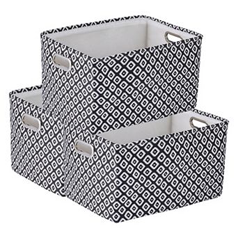 Large Fabric Storage Bin with Handles for Shelves Closet, 3 pc Collapsible Storage Basket