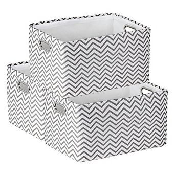 Large Fabric Storage Bin with Handles for Shelves Closet, 3 pc Collapsible Storage Basket