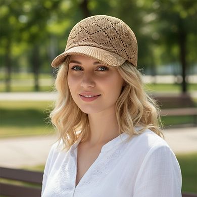 Women Woven Straw Baseball Hat Breathable Mesh Cap Lightweight Summer Sun Visor