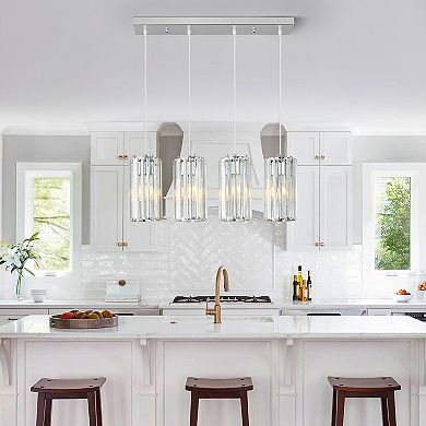 Modern Crystal Mini Pendant Light, Adjustable Fixture for Kitchen Island Dining Bedroom