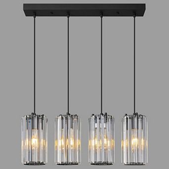 Modern Crystal Mini Pendant Light, Adjustable Fixture for Kitchen Island Dining Bedroom