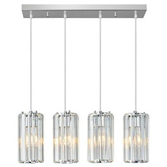 ZLAIQB 4-Light Modern Crystal Ceiling 23.42" Pendant Light