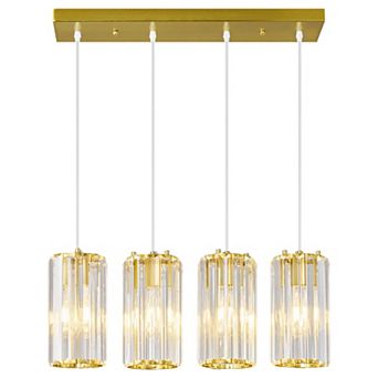 ZLAIQB 4-Light Modern Crystal Ceiling 23.42" Pendant Light