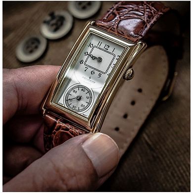 Peugeot Mens 40x24 mm Large Vintage Remote Sweep Leather Strap watch