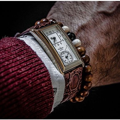 Peugeot Mens 40x24 mm Large Vintage Remote Sweep Leather Strap watch