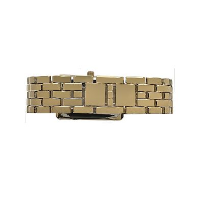 Peugeot Womens 40mm x 25mm Rectangular Textured Dial Bracelet Watch with Crystal Bezel