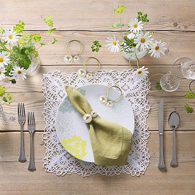 Set of 12 metal napkin rings for table decoration, 1.6 inches in diameter
