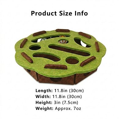 Interactive Cat Puzzle Toy Felt Treat Maze Enrichment Toy for Indoor Cats
