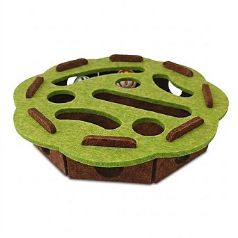 Interactive Cat Puzzle Toy Felt Treat Maze Enrichment Toy for Indoor Cats
