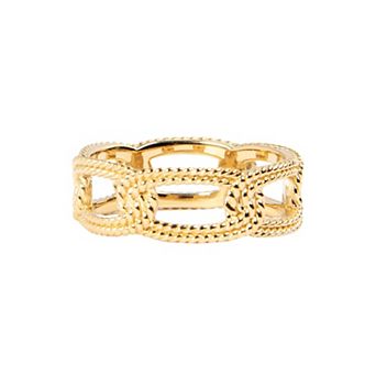 Belinda Jewelz 18k Gold Plated Vermeil Textured Twisted Band Ring