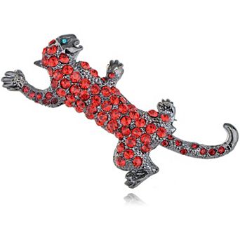 Ruby Red Austrian Crystal Rhinetone Leopard Animal Fashion Jewelry Pin Brooch