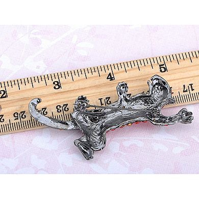 Ruby Red Austrian Crystal Rhinetone Leopard Animal Fashion Jewelry Pin Brooch