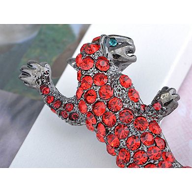 Ruby Red Austrian Crystal Rhinetone Leopard Animal Fashion Jewelry Pin Brooch