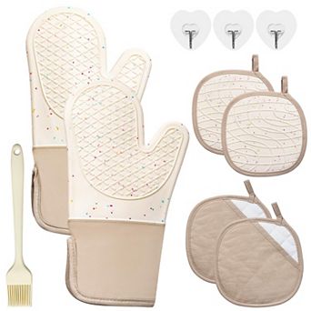 Oven Mitt and Pot Holder Set Heat Resistant 500°F