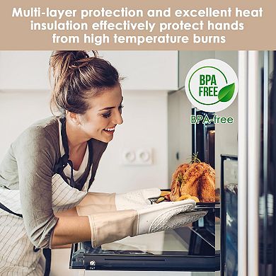 Oven Mitt and Pot Holder Set Heat Resistant 500°F