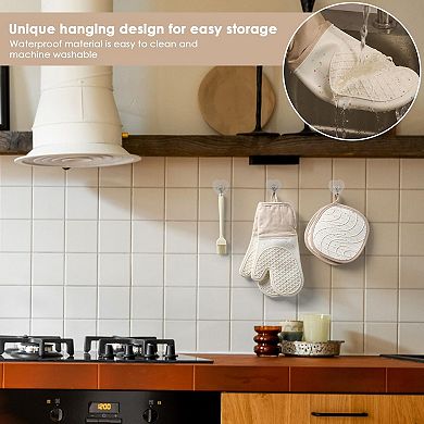 Oven Mitt and Pot Holder Set Heat Resistant 500°F