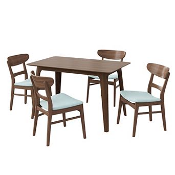 Pnronnc Kitchen Table Set 5 pc Dining Table Set with One Table and 4 Upholstered Chairs