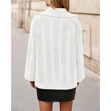Oversized Soft Cable Knit Sweater