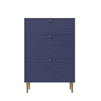 24-Pair Shoe Storage Cabinet with 3 Flip Drawers Entryway Shoe Organizer and Metal Legs