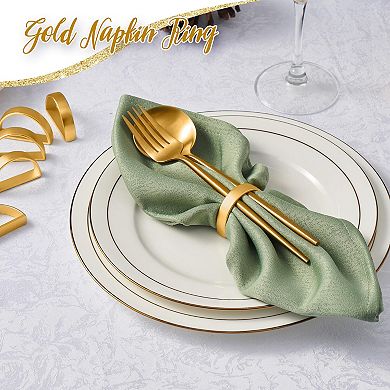 12 Metal Napkin Rings Semicircle Holder Buckles Dinner Table Decor Wedding Party