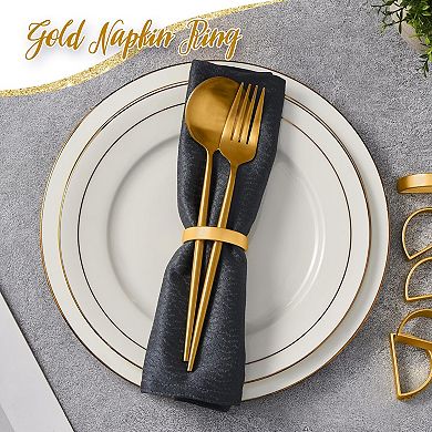 12 Metal Napkin Rings Semicircle Holder Buckles Dinner Table Decor Wedding Party