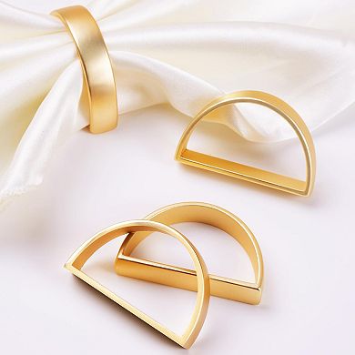 12 Metal Napkin Rings Semicircle Holder Buckles Dinner Table Decor Wedding Party