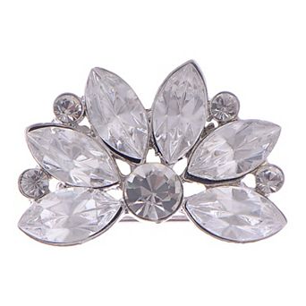Clear Rhinestone Faux Diamond Floral Wedding Bridal Bouquet Fashion Brooch Pin