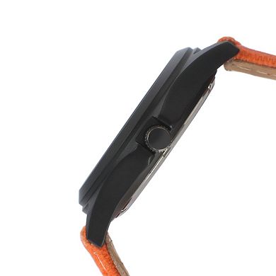 Peugeot Mens 40mm 24 hour Time Telling Military Dial Sport Canvas Strap Watch