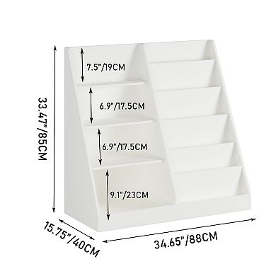 Kids Bookshelf and Toy Storage Organizer, 4 Tier Shelf Display, 6 Tier Bookshelf, for Kids,Toddlers