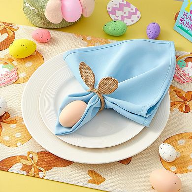 Easter Bunny Napkin Rings 12pcs Hessian Rabbit Ear Holder Spring Table Decor