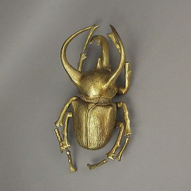 Resin Gold Rhino Beetle Painted Sculpture Wall Art Home Decor Hanging Statue