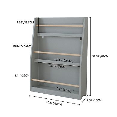 3 Tier Kids Bookshelf, Toy Storage Organizer, Front Facing Bookcase for Toddlers, for Kids toddlers