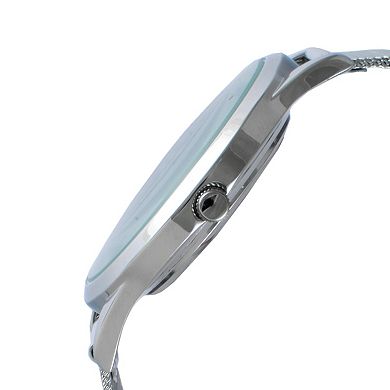 Peugeot Mens 40mm Slim Case Stainless Steel Mesh Watch