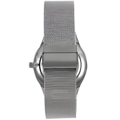 Peugeot Mens 40mm Slim Case Stainless Steel Mesh Watch