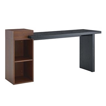 Modern Sofa Side Table, Entryway Console Table with 2 tier Storage Shelves for Living Room, Hallway