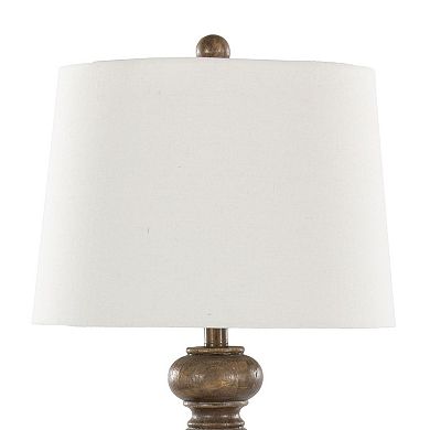 Loheer Contemporary Polyresin Table Lamp Set with Linen Shades