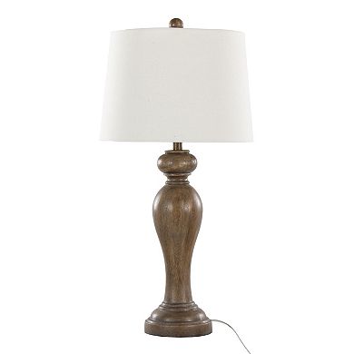 Loheer Contemporary Polyresin Table Lamp Set with Linen Shades