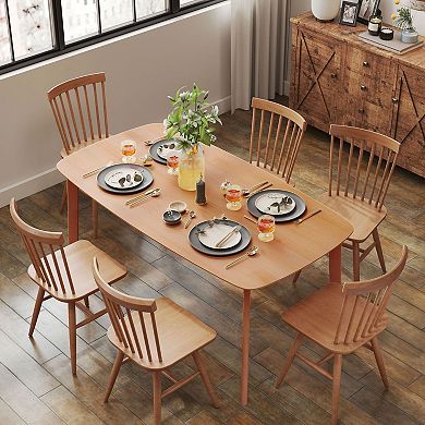 Solid Pine Wood Table Rustic Design Seats 4-6 Kitchen, Dining, or Multi-Purpose Use