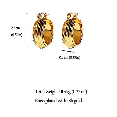 Women's Classic Striped Hoop Earrings - 2.2cm Diameter Hoops