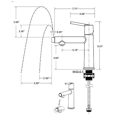 Single Handle Bathroom Faucet 1 Hole Sink Faucet with Dual Mode Aerator