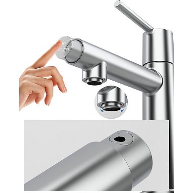 Single Handle Bathroom Faucet 1 Hole Sink Faucet with Dual Mode Aerator