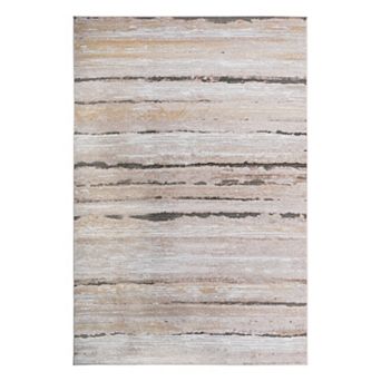 Aurora Ascent 8×10 Brown Striped Stain Resistant Area Rug