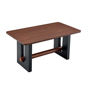 Loheer Dining Table with Sleek Two-Tone Finish, Modern Compact Kitchen Table for Small Spaces